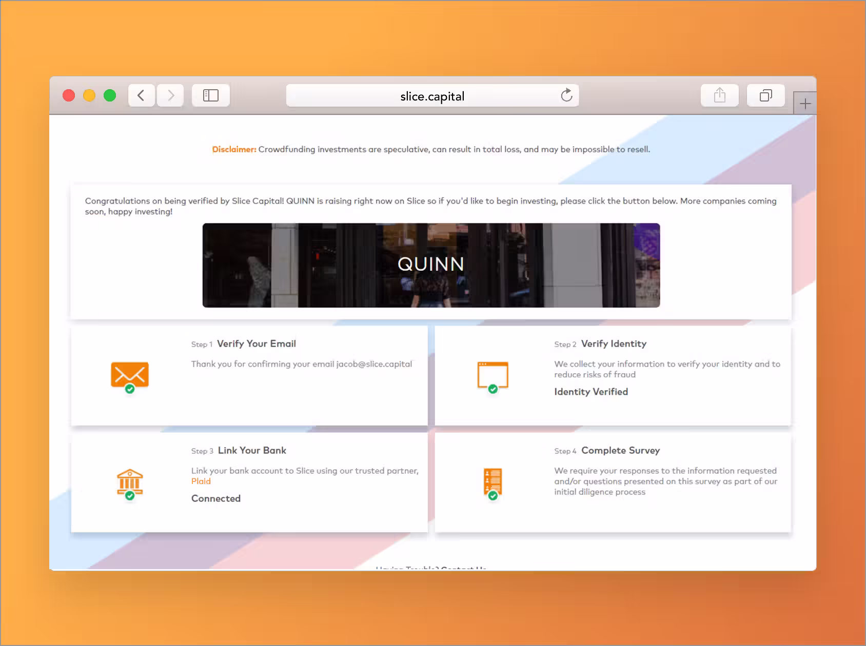 Slice Capital Platform screenshot