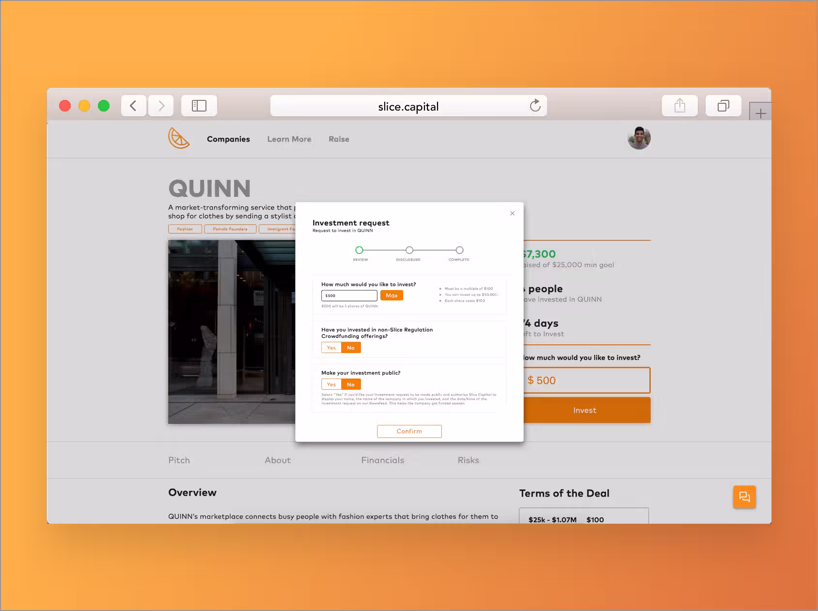 Slice Capital Platform screenshot